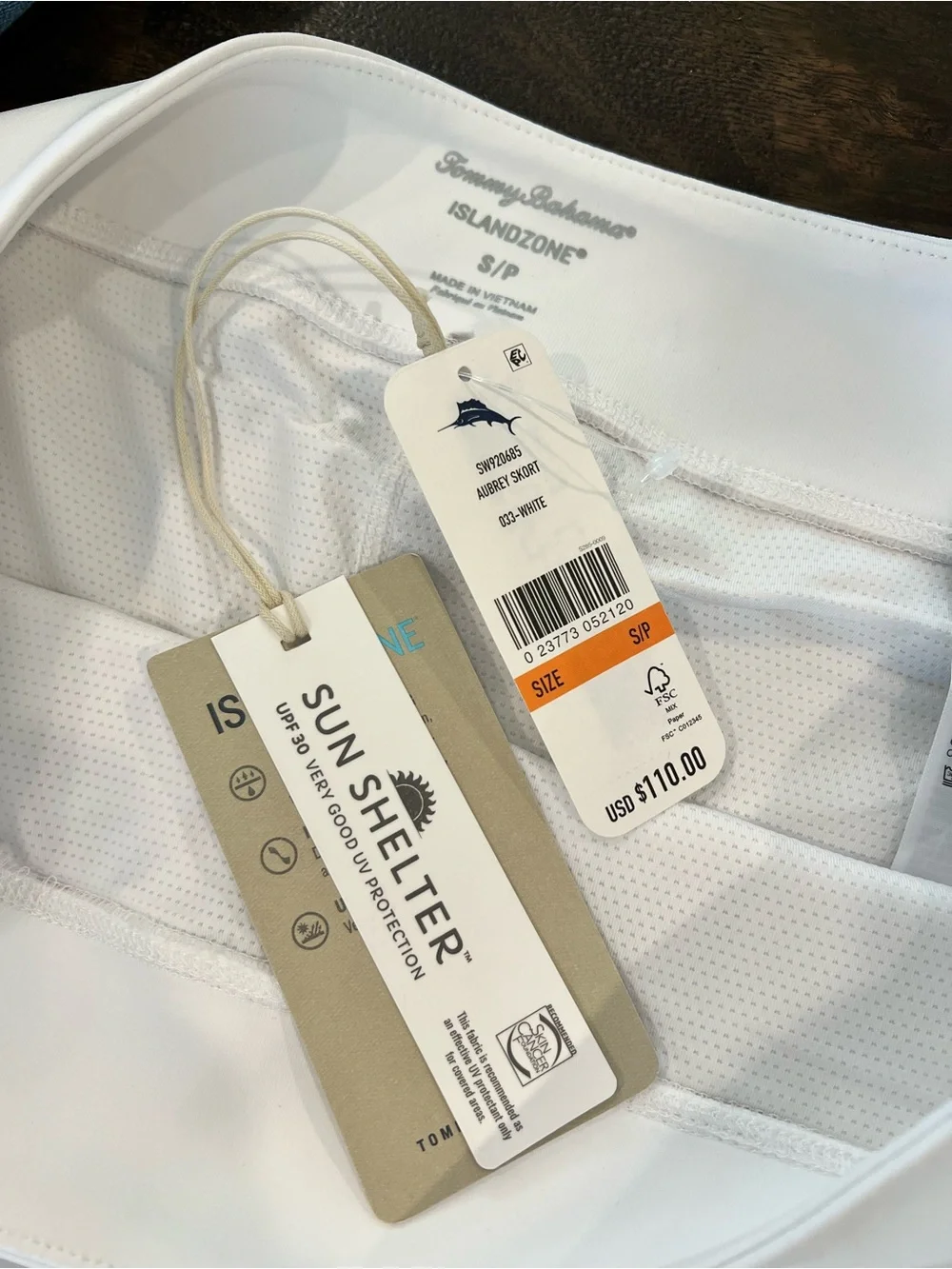 Tommy Bahama IslandZone White Skort Size S- NWT